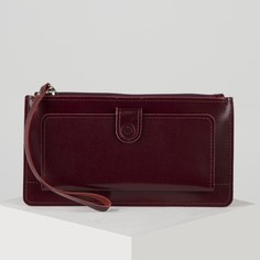 Кошелёк женский, отдел на молнии, с ручкой, цвет бордовый Textura
