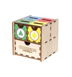 Сортер Комодик-куб Фигуры цвет, 10 х 10 см Woodland