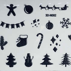 Anna Tkacheva, 3D-стикер №002 «Новый год. Зима», черный