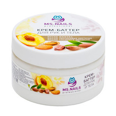MS Nails, Крем-баттер для рук и тела, белый, 250 мл
