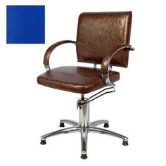 Мэдисон, Кресло парикмахерское «Калибра люкс» гидравлическое, хромированное, синее