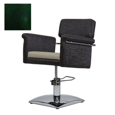 Мэдисон, Кресло парикмахерское «МД-77А» гидравлическое, хромированное, изумрудно-черное