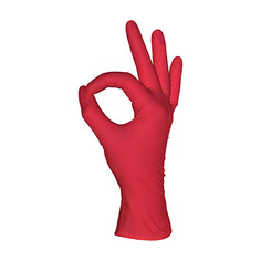 mediOk, Перчатки нитриловые, красные, размер S, 100 шт.