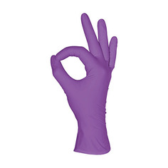 mediOk, Перчатки нитриловые, пурпурные, размер XS, 100 шт.
