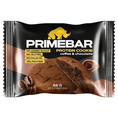 Primebar, Протеиновое печенье «Кофе и шоколад», 55 г