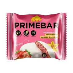 Primebar, Протеиновое печенье «Клубника, ваниль и миндаль», 35 г