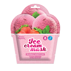 Funny Organix, Маска-мороженое для лица Strawberry Sorbet & Mint «Морозная свежесть», 22 г