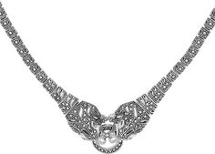 Серебряные колье Колье Марказит NE531-granat-mr
