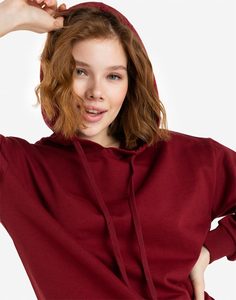 Бордовое базовое худи Gloria Jeans