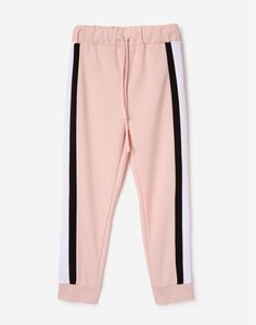 Розовые спортивные брюки с лампасами для девочки Gloria Jeans
