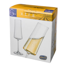 Набор бокалов для шампанского Экстра 210 мл 6 шт Bohemia Crystall