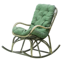 Кресло-качалка Rattan grand olive green с подушками