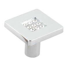 Ручка-кнопка с кристаллами Феникс-строй 2,8х2,8х2,4 см хром