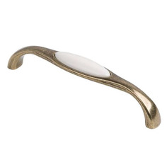 Ручка-скоба с фарфором Феникс-строй 13,9х2,2х3,2 см оксидированная бронза 12,8 см (SF10-10-128 OAB)