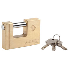 Замок навесной Зубр латунный корпус 90 мм