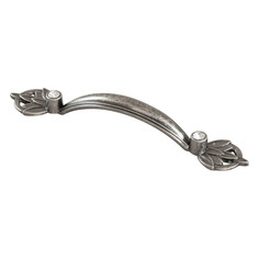 Ручка-скоба с кристаллами Феникс-строй 16х2,7х2 см черненый старинный цинк 9,6 см