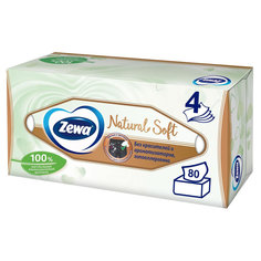 Салфетки Zewa Natural Soft бумажные косметические 80 шт