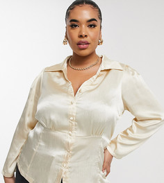Свободная атласная блузка Fashion Union Plus-Белый