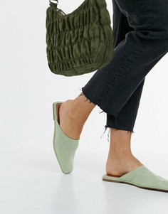 Мюли шалфейно-зеленого цвета с квадратным носом ASOS DESIGN Lulu-Зеленый цвет