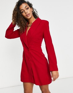 Двубортное платье-блейзер мини красного цвета Club L London-Красный