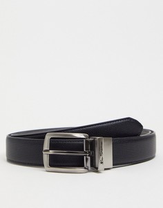Двусторонний ремень черного и темно-серого цвета Ben Sherman-Черный цвет