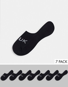 7 пар черных невидимых носков French Connection-Черный цвет