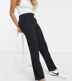 Строгие брюки прямого кроя ASOS DESIGN Petite-Черный цвет