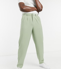 Объемные брюки шалфейно-зеленого цвета COLLUSION-Коричневый цвет