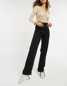 Черные джинсы с завязками Missyempire-Черный цвет