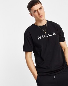 Черная футболка с градиентным логотипом Nicce Vina-Черный цвет