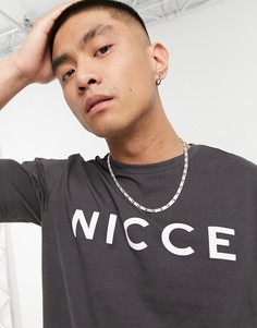 Темно-серая футболка с логотипом Nicce-Серый