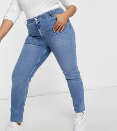 Голубые зауженные джинсы в винтажном стиле со средней посадкой ASOS DESIGN Curve-Черный цвет