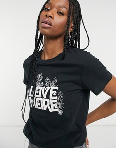Черная футболка с надписью "Love More" Levis-Черный цвет