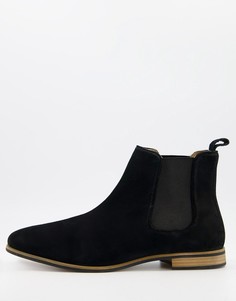 Черные замшевые ботинки челси Topman-Черный цвет