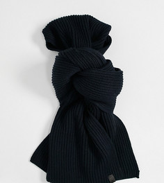 Чернильно-синий трикотажный шарф в рубчик из мериносовой шерсти AllSaints-Темно-синий