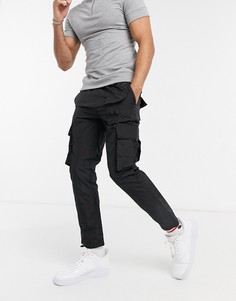 Черные брюки карго Topman Techy-Черный цвет
