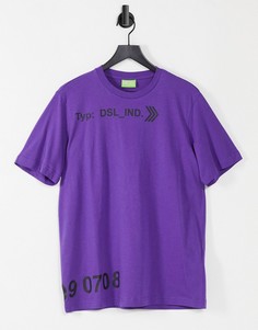 Фиолетовая футболка с надписью "dsl ind" Diesel-Фиолетовый цвет
