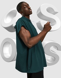 Зеленый сетчатый oversized-жилет с капюшоном ASOS DESIGN-Зеленый цвет