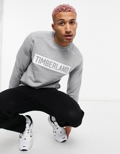 Свитшот с тисненым логотипом Timberland-Серый