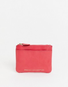 Розовый кожаный кошелек на молнии с отделением для пластиковых карт French Connection-Розовый цвет