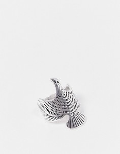 Серебристое кольцо-печатка в форме орла DesignB-Серебристый