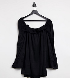 Свободное поплиновое платье мини Fashion Union Maternity-Черный цвет