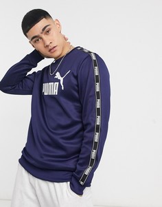 Темно-синий свитшот с круглым вырезом и лентами PUMA