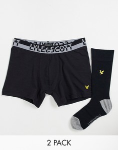 Набор из черных трусов-боксеров и носков Lyle & Scott-Черный цвет