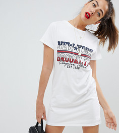 Платье-футболка с принтом Missguided New York-Белый