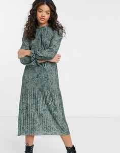 Платье миди с эластичным поясом и цветочным принтом JDY-Многоцветный