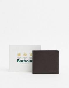 Темно-коричневый кожаный бумажник Barbour