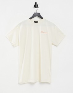 Кремово-белая классическая футболка Mennace Essential-Белый