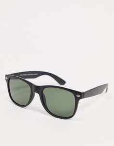 Черные квадратные солнцезащитные очки с зелеными стеклами SVNX-Черный цвет
