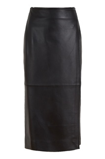 Черная кожаная юбка Balenciaga
